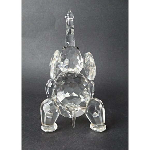 Vintage Lead Crystal Elephant Figurine Trunk Up Paperweight - Picture 4 of 7